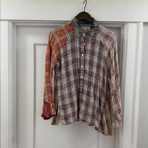 Free People Multicolor Plaid Button-Down Shirt